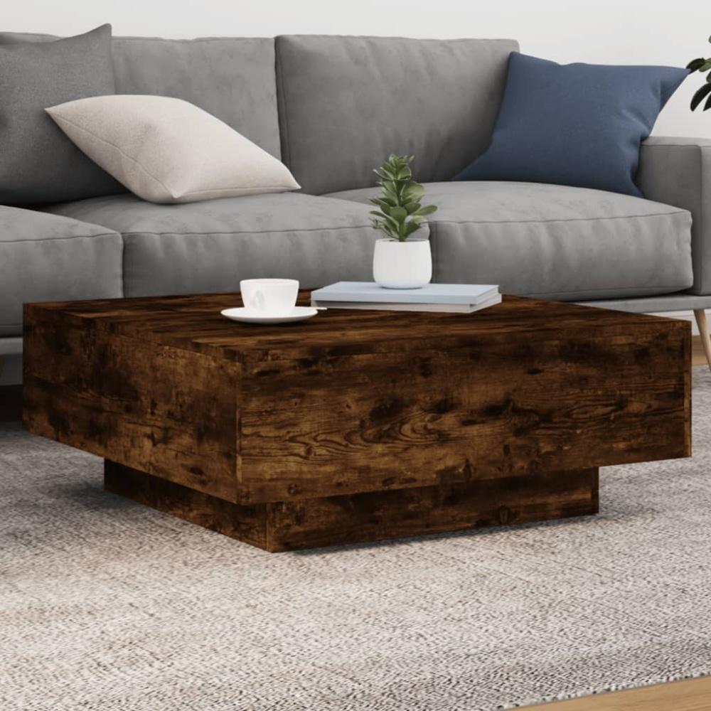 vidaXL Couchtisch Räuchereiche 80x80x31 cm Holzwerkstoff Bild 1