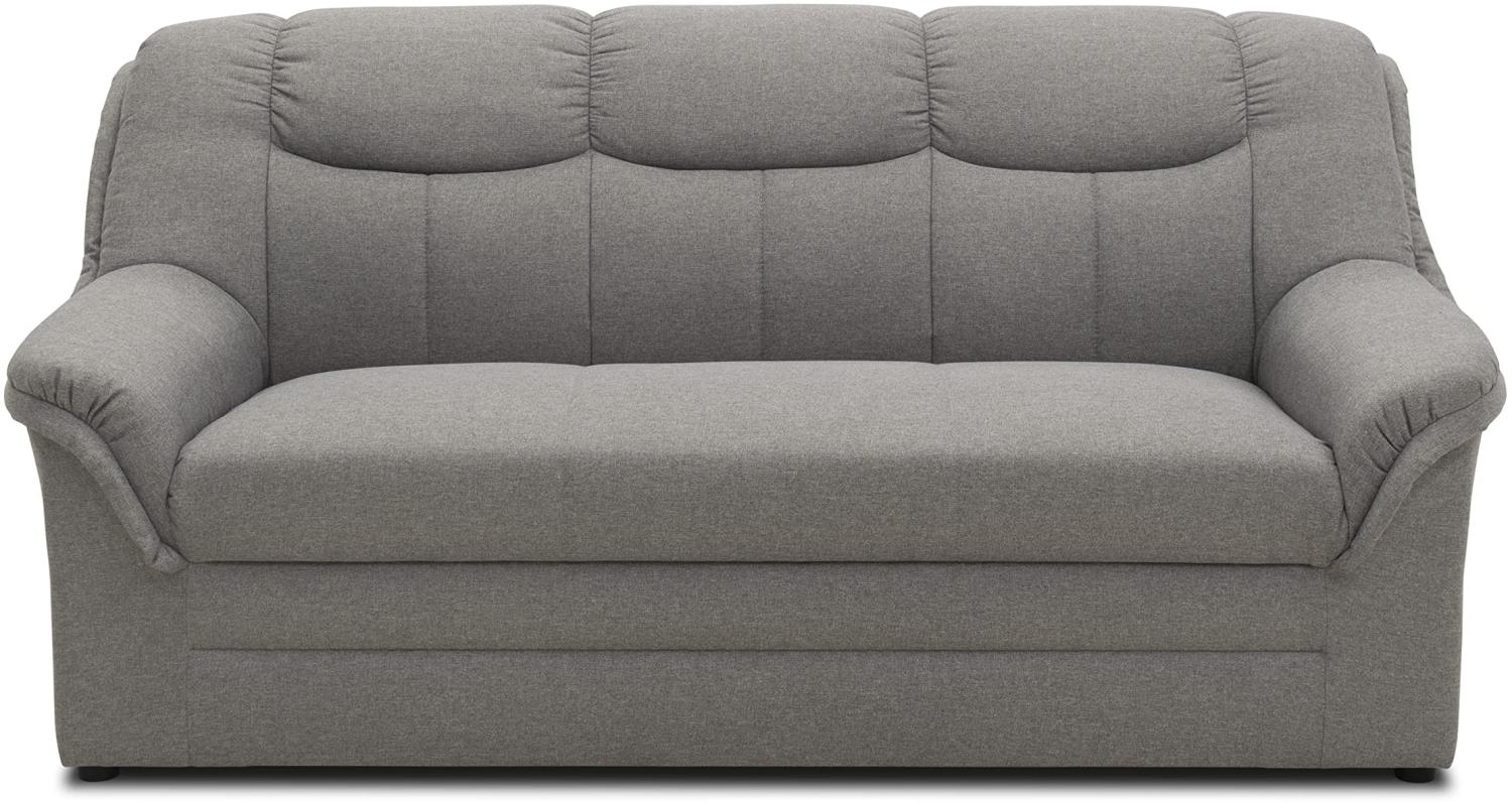 DOMO. collection Berlin Sofa, Klassische Couch, Polstergarnitur mit Federkern, hellgrau, 3 Sitzer Bild 1
