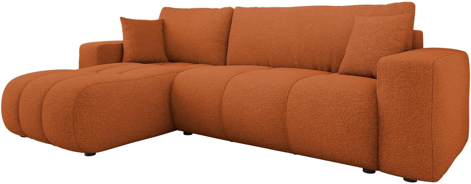 Mirjan24 'Furyn' Ecksofa mit Bettkasten und Schlaffunktion, L-Form, orange, 244 x 145 x 82 cm Bild 1