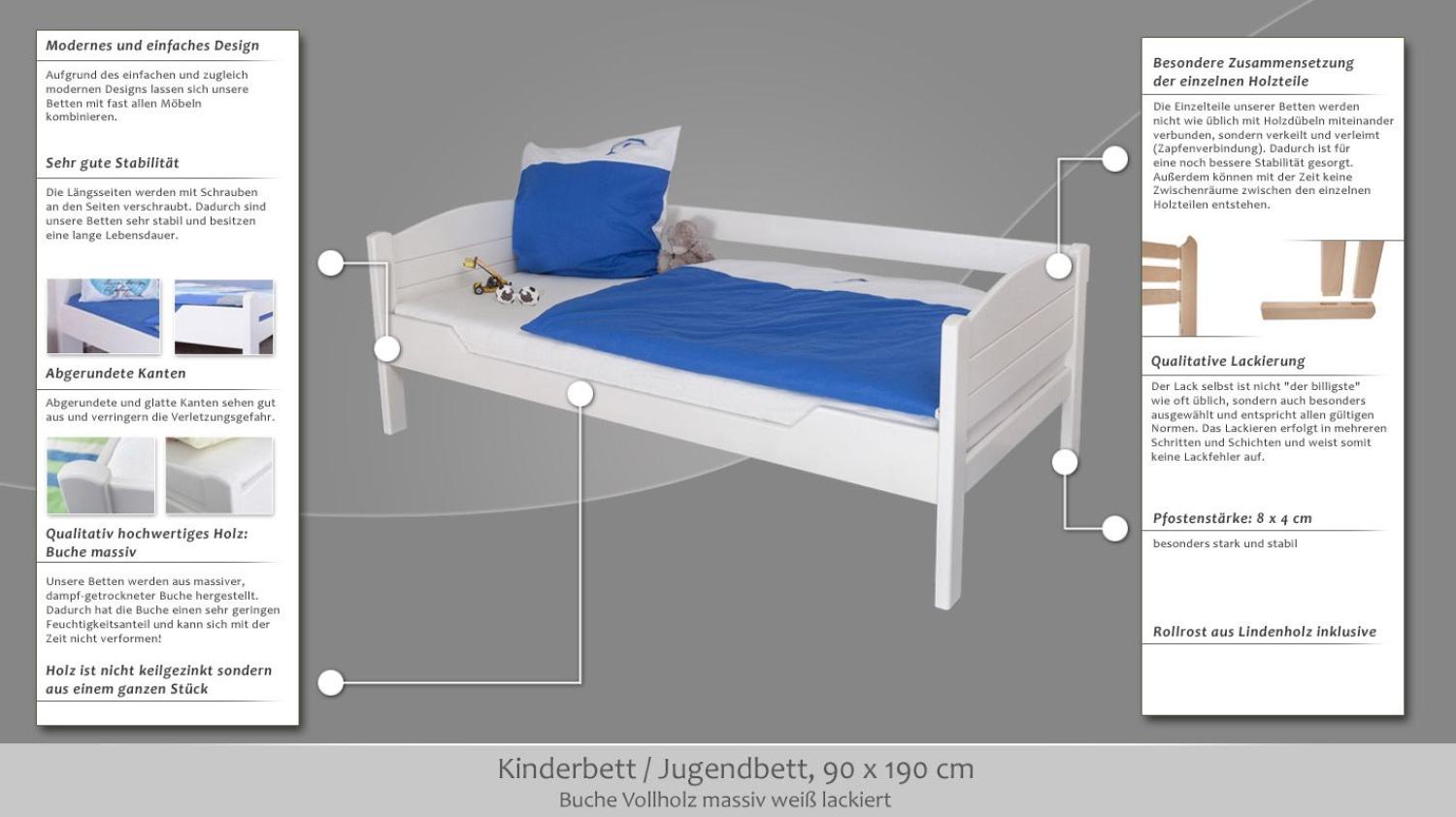 Steiner Einzelbett 'Easy Premium Line K1/s' weiß, 90x190 cm Bild 1