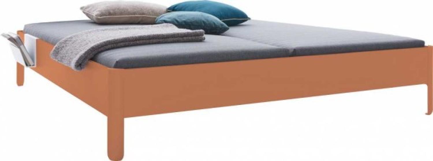 NAIT Doppelbett farbig lackiert Apricotbraun 180 x 210cm Ohne Kopfteil Bild 1