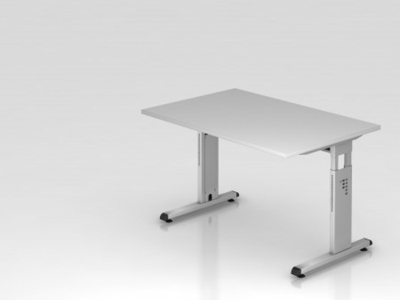 Schreibtisch OS12 C-Fuß 120x80cm Grau Gestellfarbe: Silber Bild 1