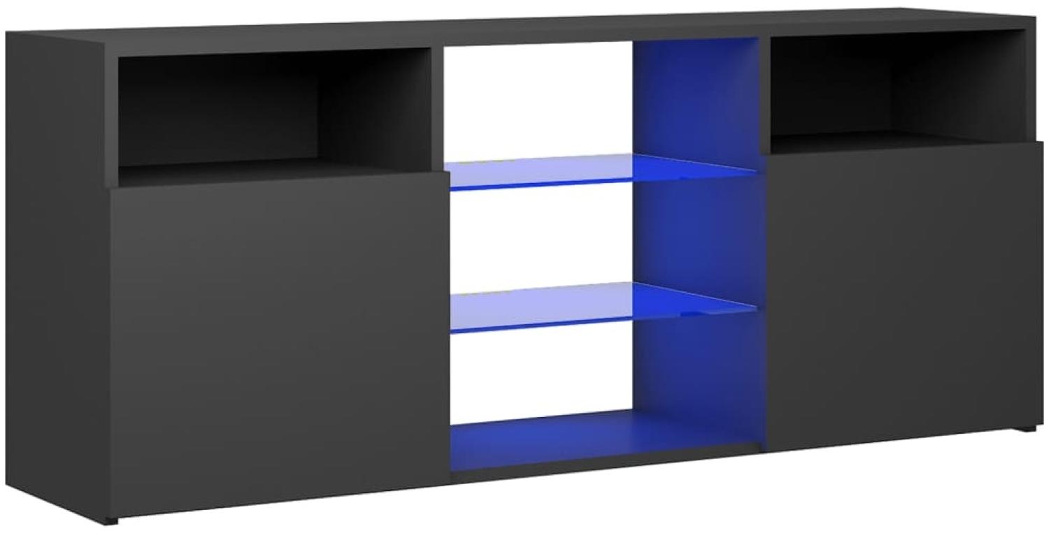 vidaXL TV-Schrank mit LED-Leuchten Grau 120x30x50 cm Bild 1