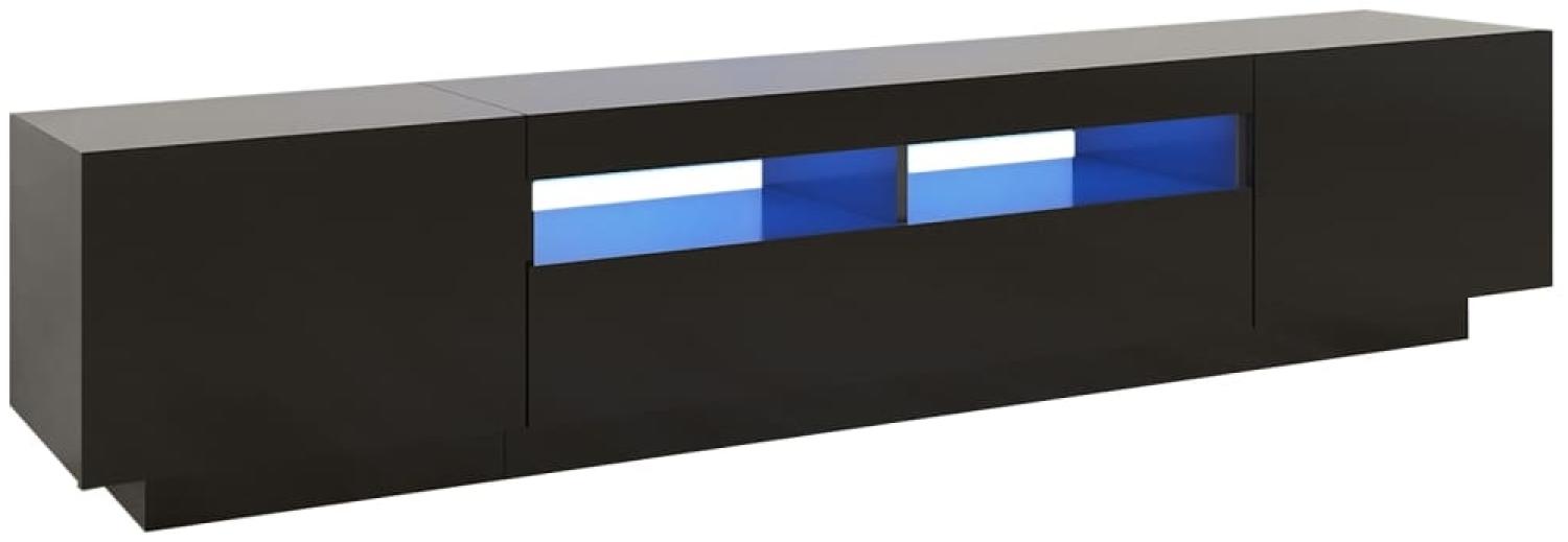 vidaXL TV-Schrank mit LED-Leuchten Hochglanz-Schwarz 200x35x40 cm Bild 1
