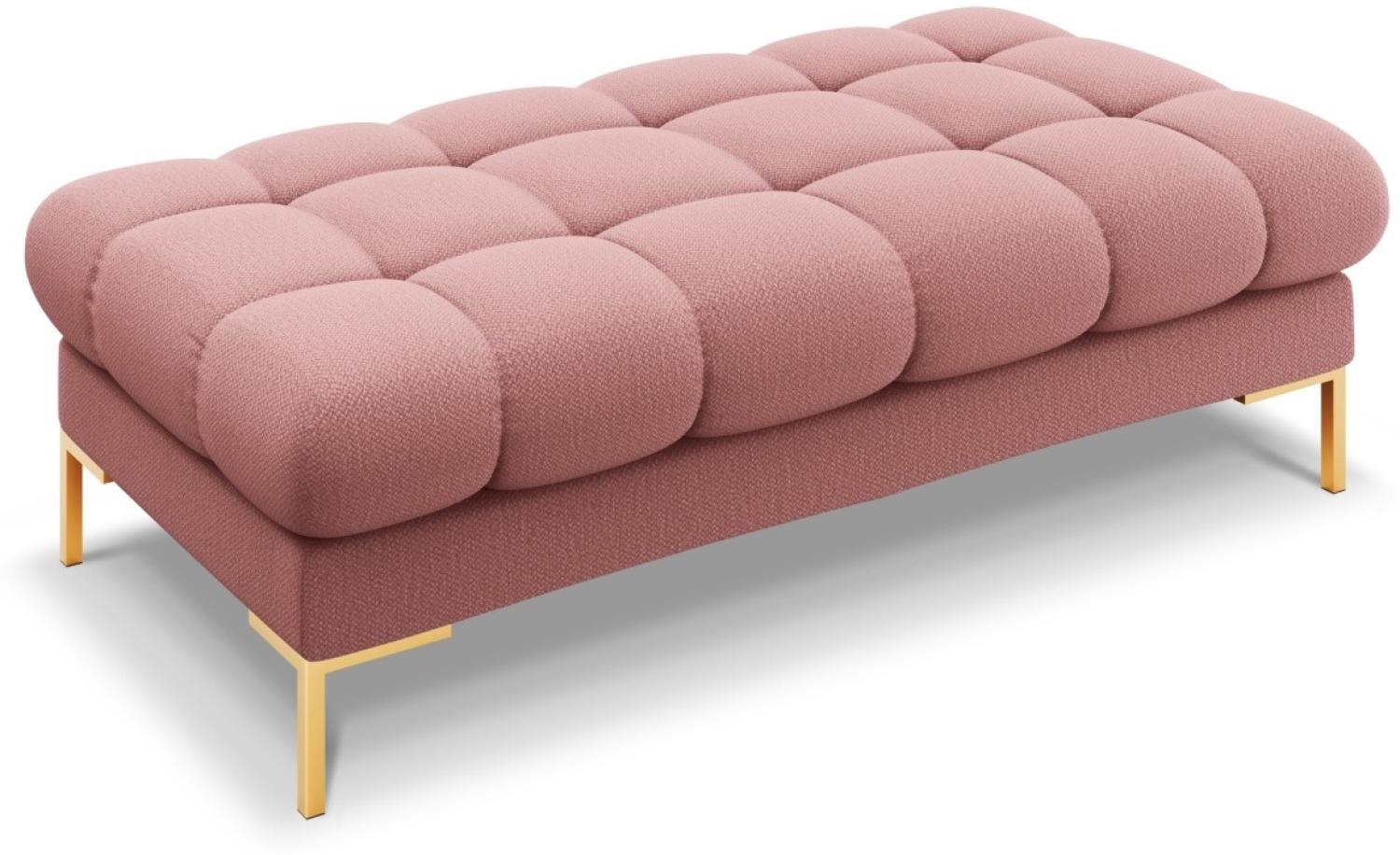 Micadoni 2-Sitzer Bank Mamaia | Bezug Pink | Beinfarbe Gold Metal Bild 1