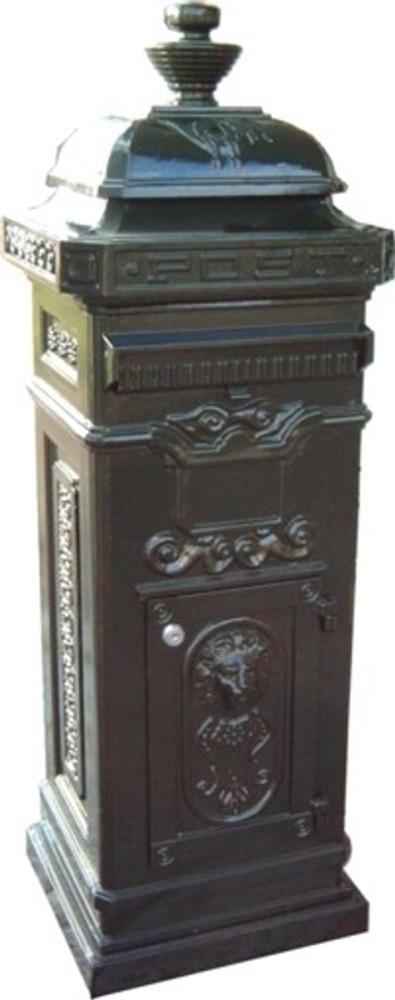 Casa Padrino Jugendstil Standbriefkasten Grün - Aluminium Briefkasten - Postkasten - Säulenbriefkasten Bild 1