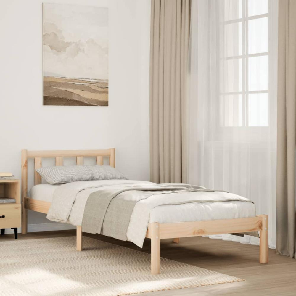 Massivholzbett Extra Lang ohne Matratze 80x210 cm Kiefernholz 852428 Bild 1