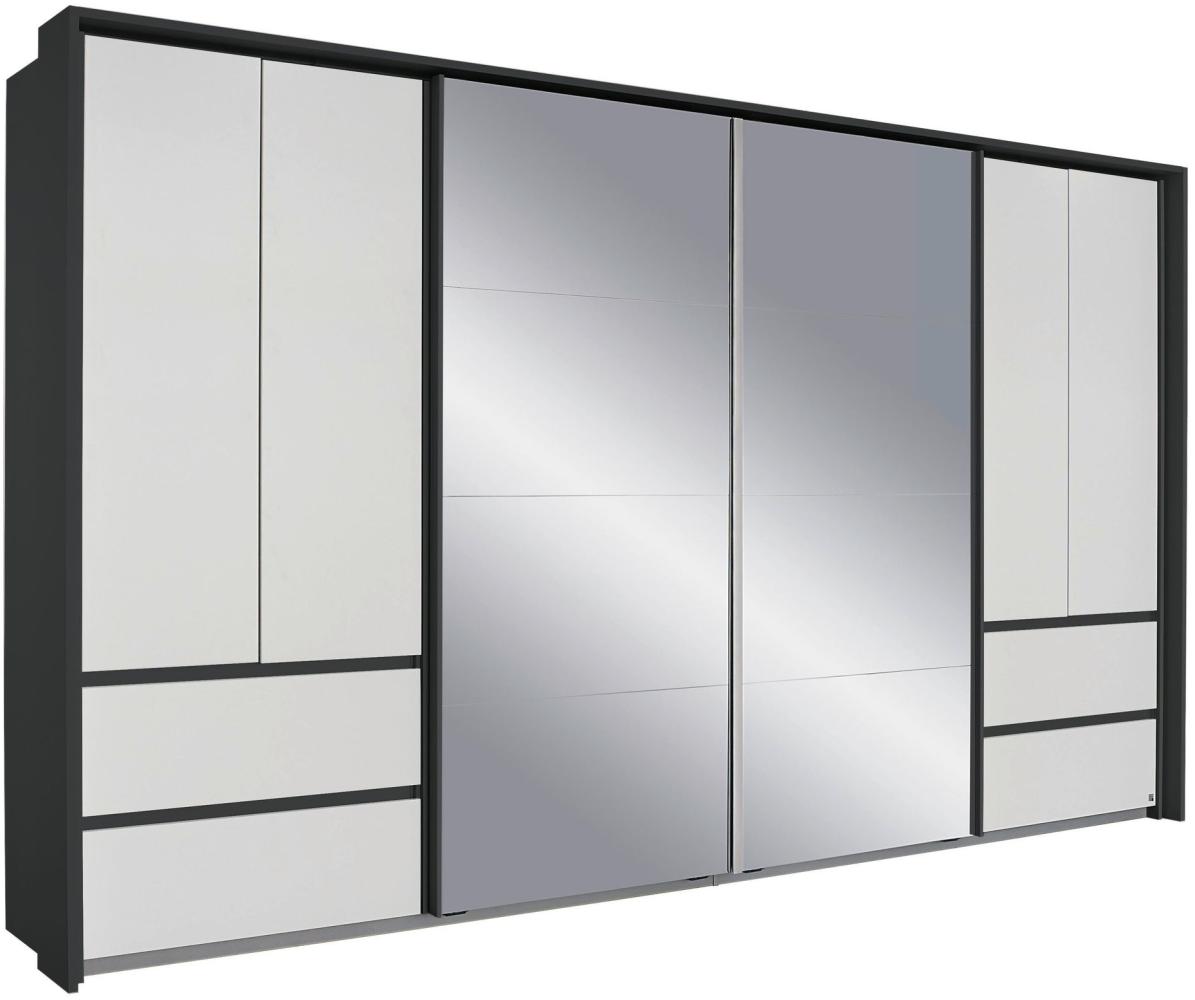 Dreh--Schwebetürenschrank Ben weiß - grau 6 Türen B 368 cm Bild 1