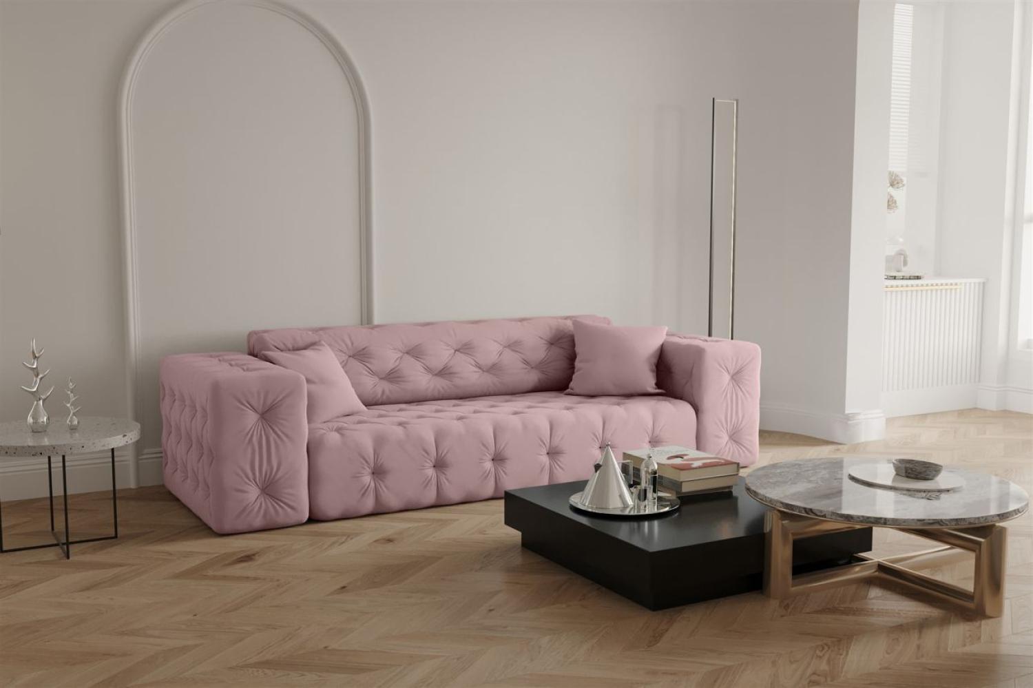 Sofa Designersofa CHANTAL 3-Sitzer in Stoff Opera Velvet Pink Bild 1