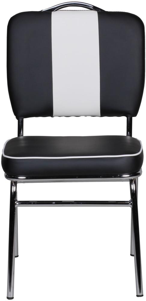 KADIMA DESIGN Retro Esszimmerstuhl im 50er-Jahre Diner Style - Bequemer Sitz und stylische Optik in einem praktischen Möbelstück. Farbe: Schwarz Bild 1