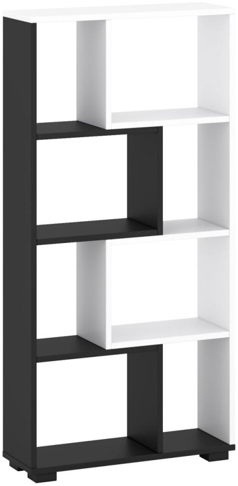 Bücherregal Split Raumteiler 60x20x120cm schwarz weiß Bild 1