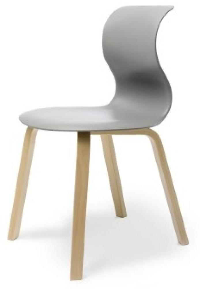 Pro 6 Stuhl - Gestell Buche granitgrau Universalgleiter Kunststoff Bild 1
