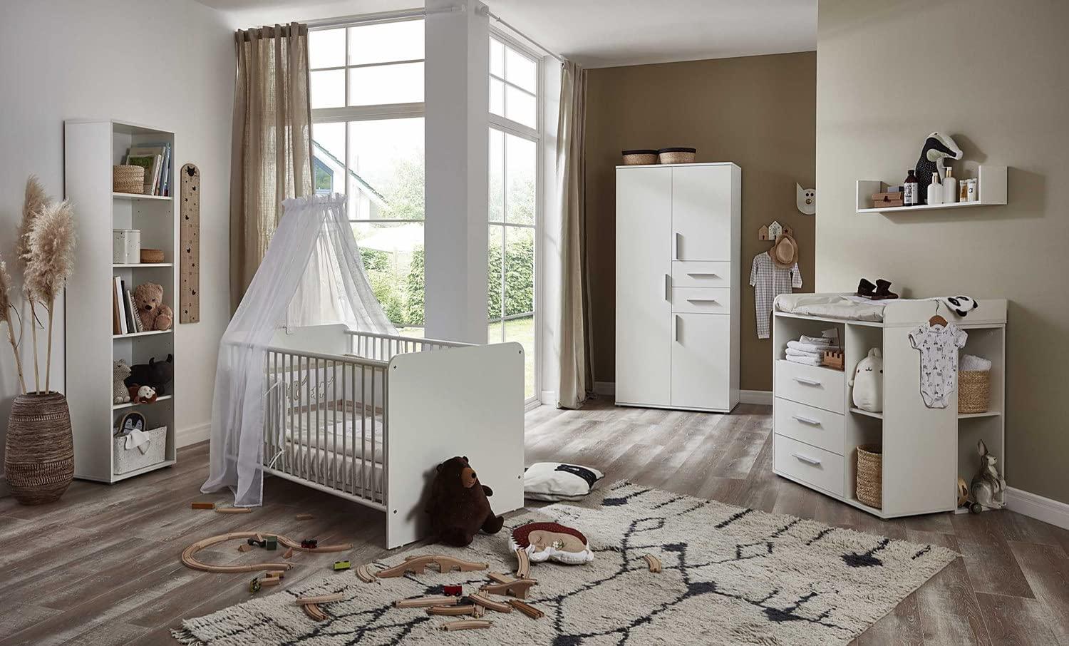 moebel-dich-auf Babyzimmer Aliya in weiß in verschiedenen Varianten Kinderzimmer Babymöbel Komplettset (Aliya 4) Bild 1