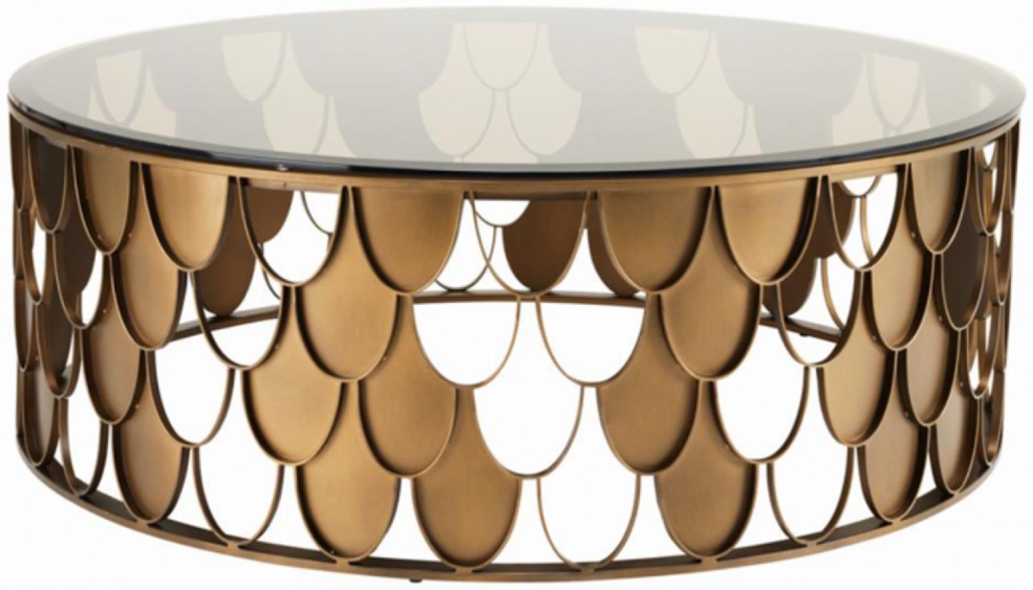 Casa Padrino Art Deco Luxus Designer Couchtisch Antik Kupfer - Wohnzimmer Salon Tisch - Luxus Möbel Bild 1