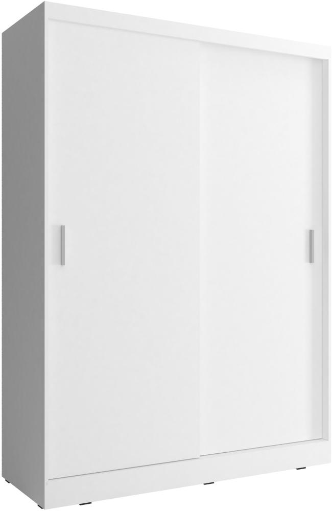 Domando Kleiderschrank Picena 130 Modern Breite 130cm, Schwebetüren, praktische Facheinteilung in Weiß Matt Bild 1