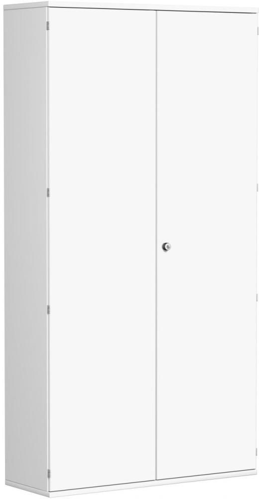 Garderobenschrank mit ausziehbarem Garderobenhalter, 120x42x230cm, Weiß Bild 1