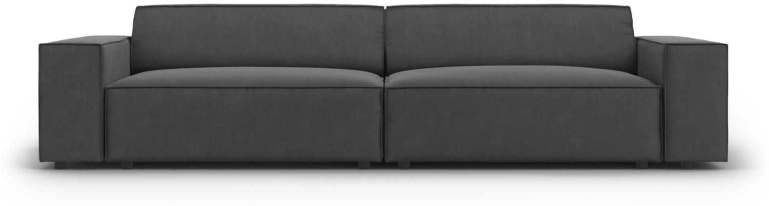 Micadoni 3-Sitzer Samtstoff Sofa Jodie | Bezug Grey | Beinfarbe Black Plastic Bild 1