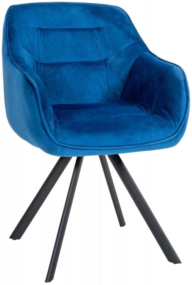 Stuhl Russel Samt (Farbe: blau) Bild 1