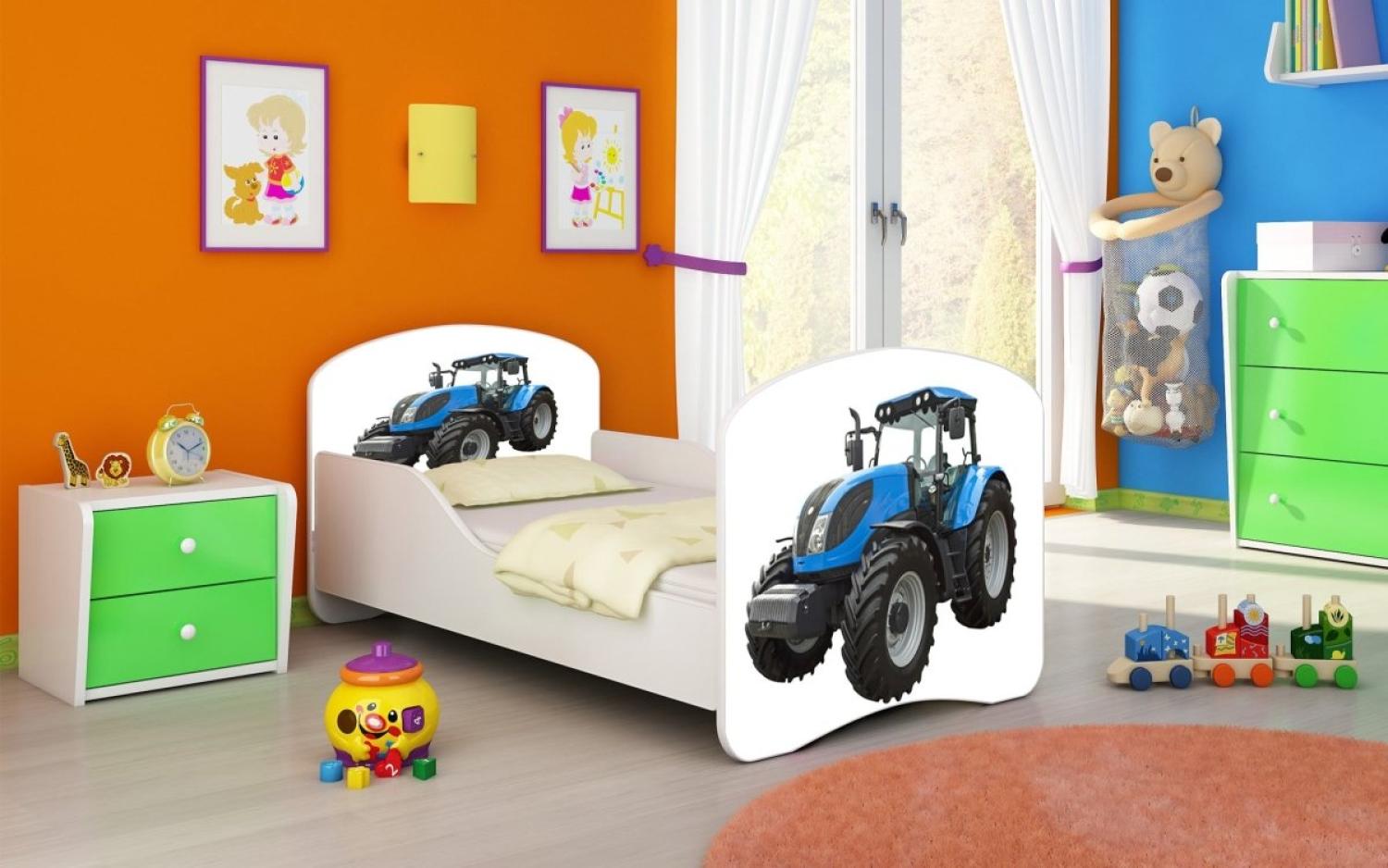 Kinderbett Milena mit verschiedenen Mustern 140x70 Tractor Bild 1