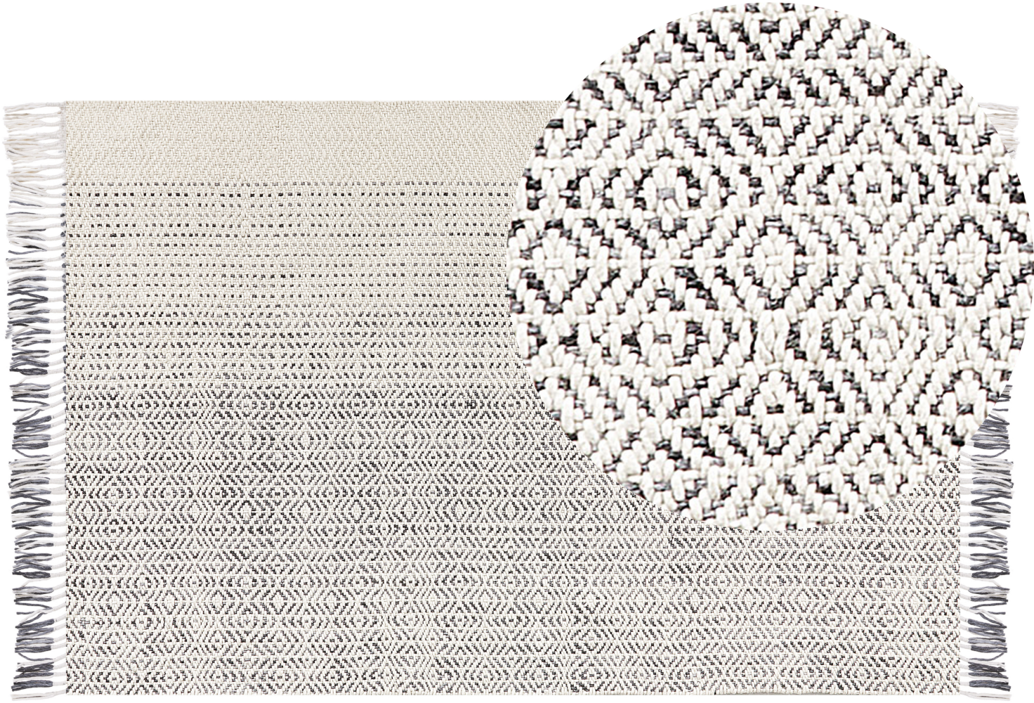 Teppich Wolle weiß grau 140 x 200 cm Kurzflor OMERLI Bild 1