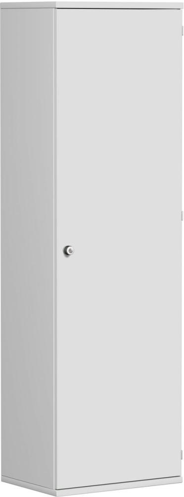 Garderobenschrank mit ausziehbarem Garderobenhalter, 60x42x192cm, Lichtgrau Bild 1