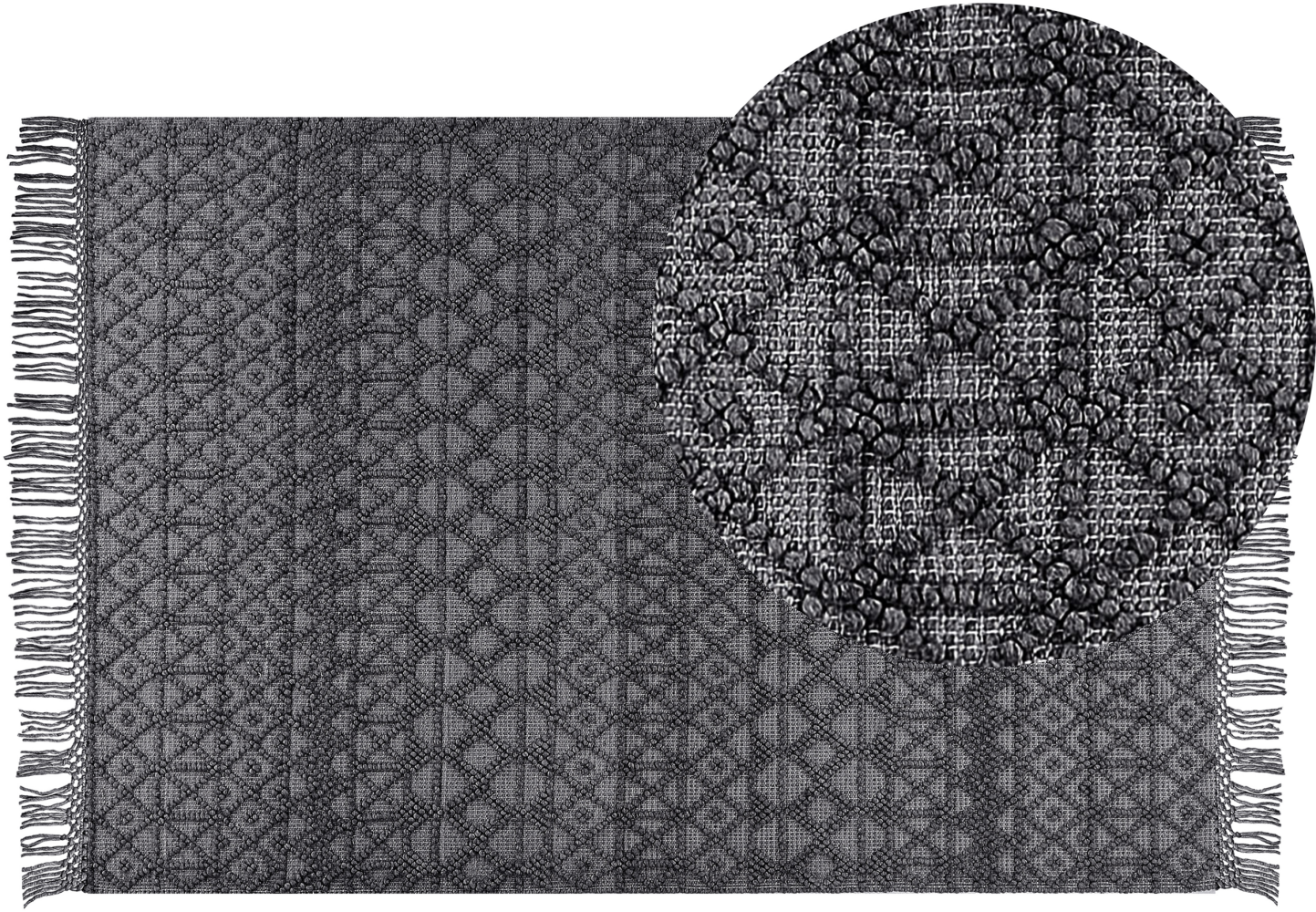 Teppich Wolle schwarz 200 x 300 cm Kurzflor ALUCRA Bild 1