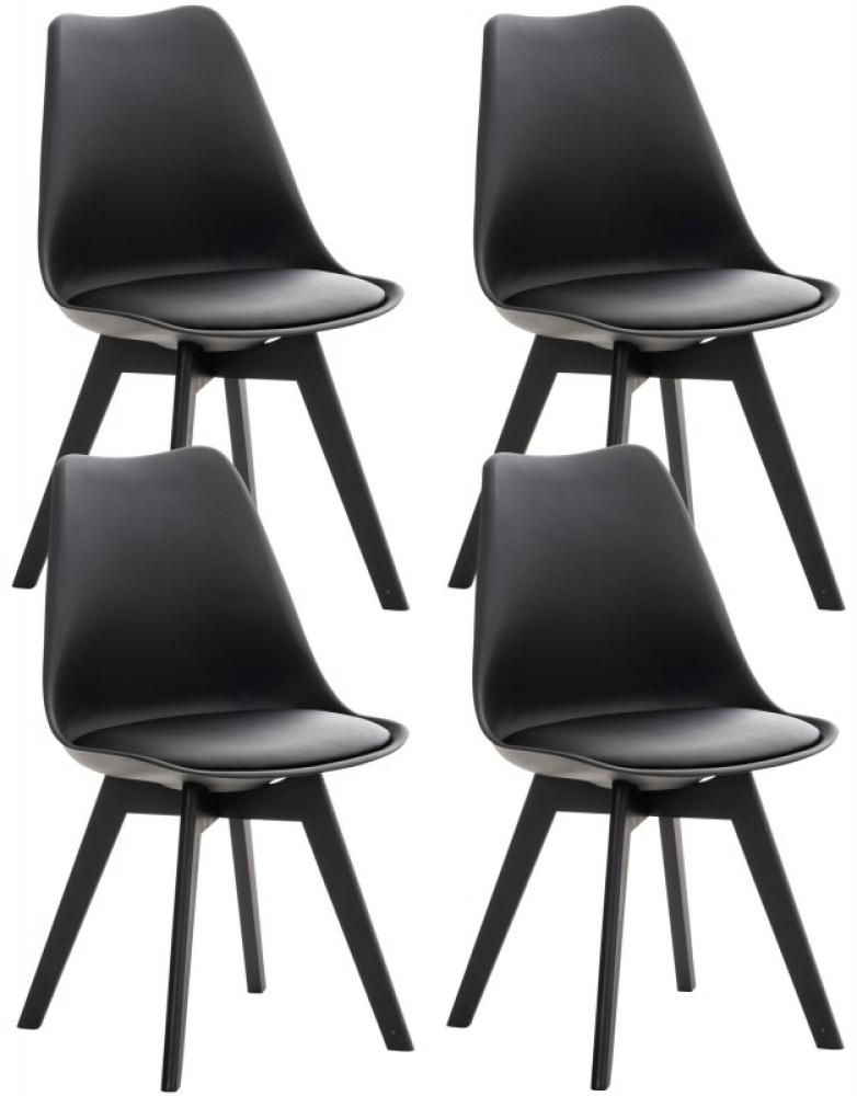 4er Set Stuhl Linares Kunststoff, schwarz/schwarz Bild 1