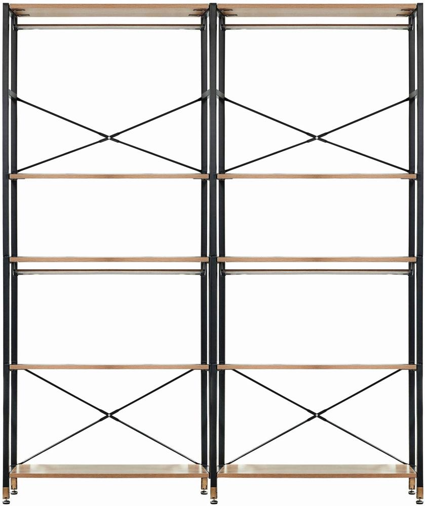 Regal ADENAU mit 10 Böden und 4 Kleiderstangen in schwarz, T30 x B168 x H210 cm T30 x B168 x H210 cm Bild 1