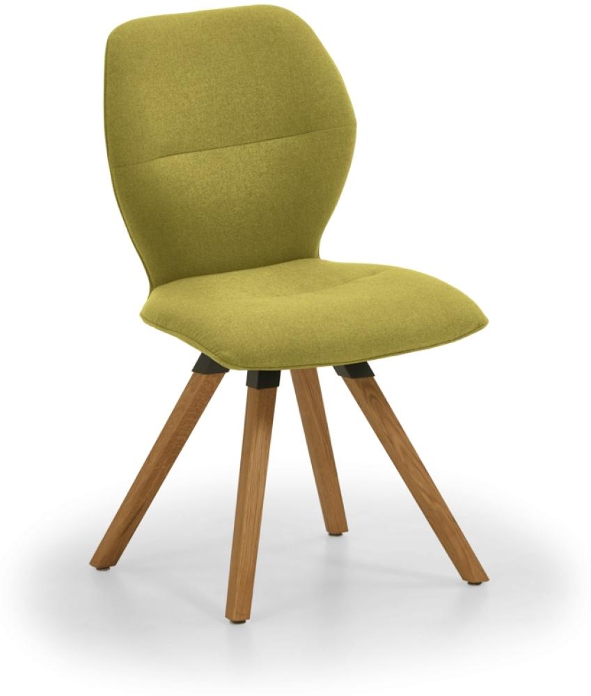 Niehoff Sitzmöbel Merlot Design-Stuhl Stativ-Gestell Massivholz/Stoff Venice Green Wildeiche Bild 1