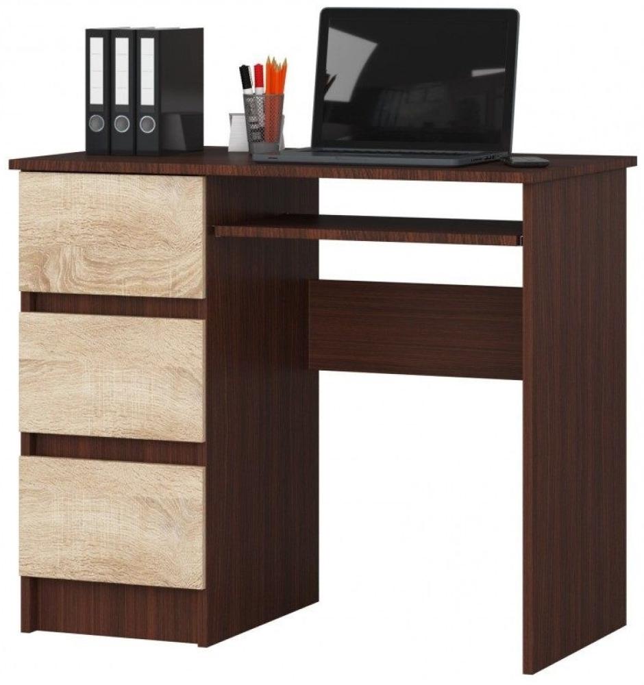 Schreibtisch Bürotisch Tisch A600 90x55x78 cm Wenge-Sonoma Ausführung Links Bild 1