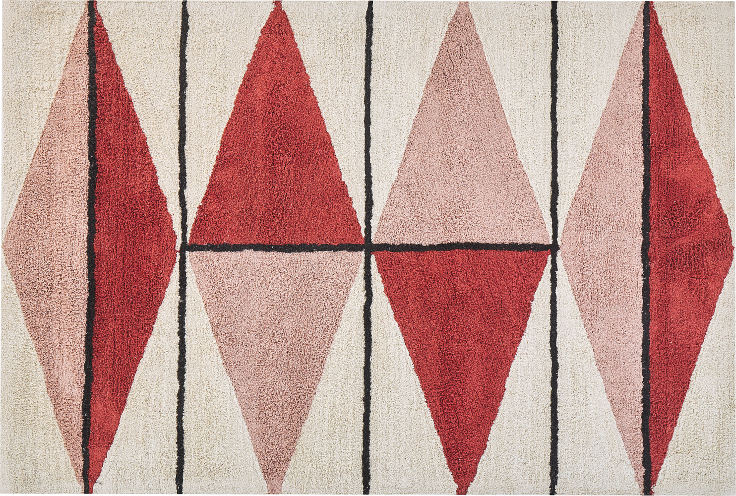 Teppich Baumwolle 160 x 230 cm mehrfarbig geometrisches Muster Kurzflor PURNIA Bild 1
