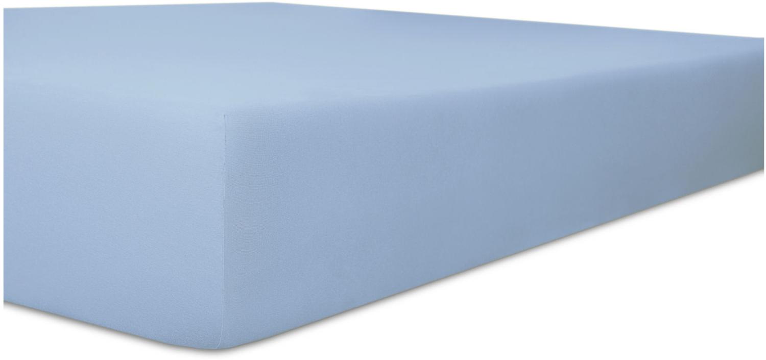 Kneer Vario-Stretch Spannbetttuch oneflex für Topper 4-12 cm Höhe Qualität 22 Farbe eisblau 180x200 cm Bild 1