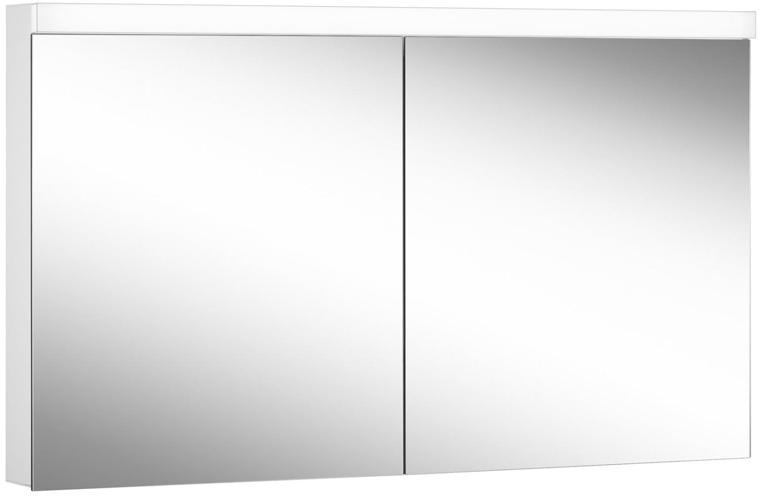 Schneider DAILY Line Ultimate LED Lichtspiegelschrank, 2 Doppelspiegeltüren, 130x74,8x13cm, 178. 130. 02. 02, Ausführung: EU-Norm/Korpus weiss - 178. 130. 02. 02 Bild 1