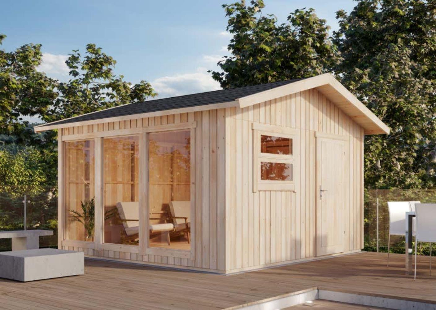 Alpholz Design Gartenhaus Molli Gartenhaus aus Holz Holzhaus mit 86 mm Wandstärke Blockbohlenhaus Bild 1