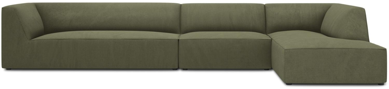 Micadoni 5-Sitzer Modular Ecke rechts Sofa Ruby | Bezug Green | Beinfarbe Black Plastic Bild 1