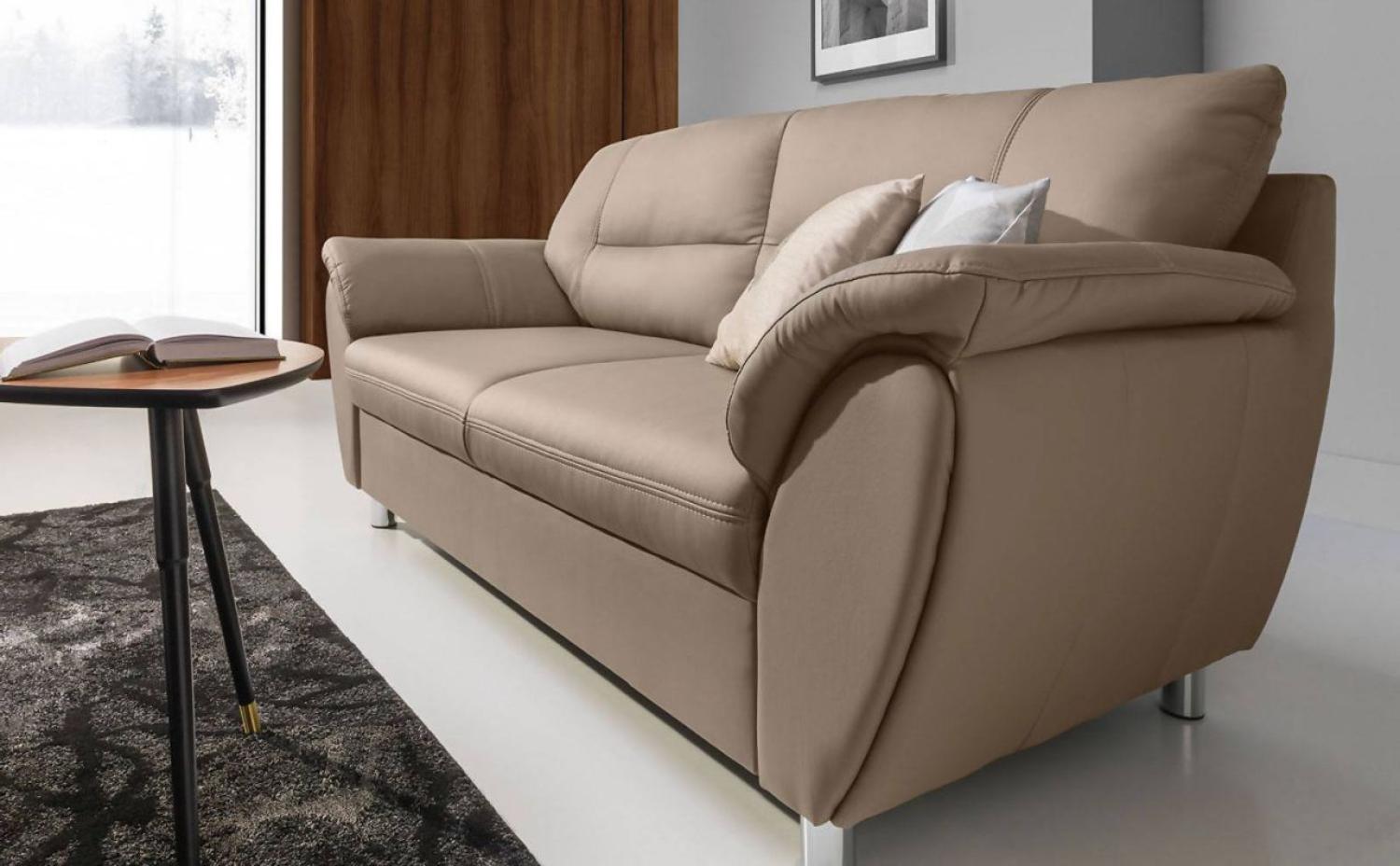 Sofa 2-Sitzer SARAH aus Kunstleder Beige 183x90x87 cm Bild 1