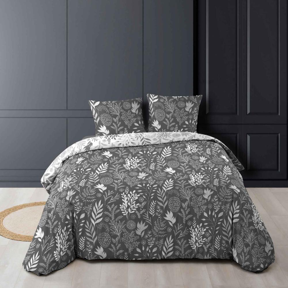 3tlg. Bettwäsche Baumwolle 260x240 Übergröße King Size Bett Kissen Bezug grau Bild 1