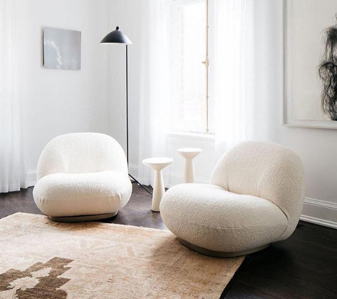 Sessel Stoff Relax Sitz Design Couch Lounge Textil Sitzer Weiß Möbel Einsitzer Bild 1
