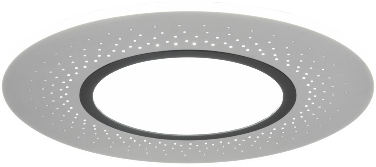 Große LED Deckenleuchte VERUS mit Fernbedienung, Ø 70cm, Silber Bild 1