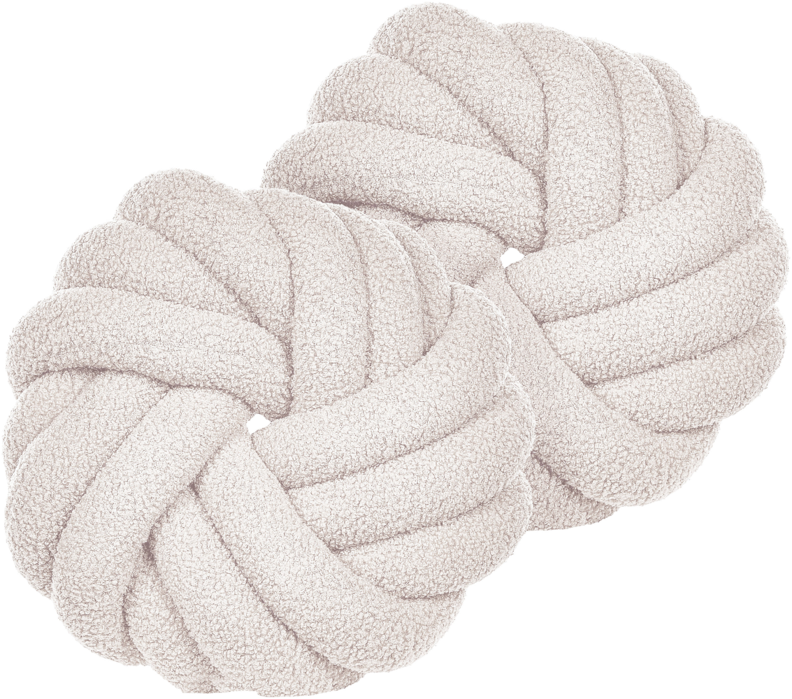 Kissen 2er Set Bouclé Cremeweiß AKOLA 31 x 31 cm Bild 1