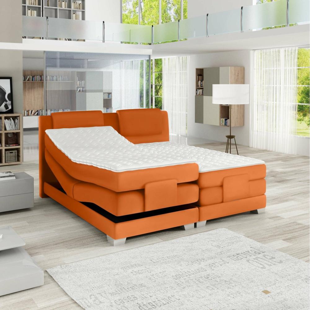 Stylefy Charis Boxspringbett Orange 180x200 cm Bild 1