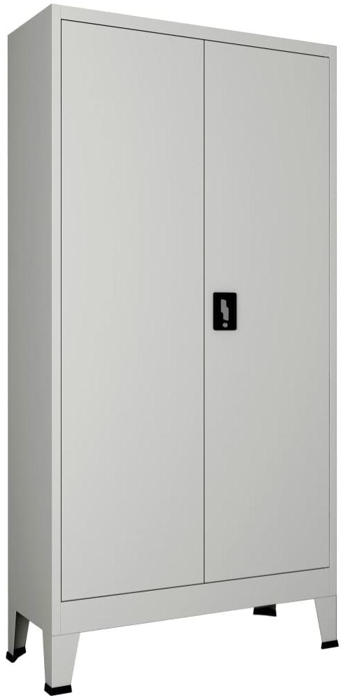 vidaXL Büroschrank mit 2 Türen Stahl 90x40x180 cm Grau, Anzahl Einlegeböden: 4 [145362] Bild 1