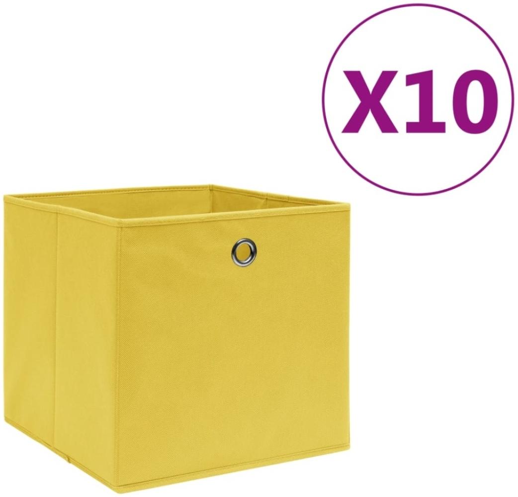 vidaXL Aufbewahrungsboxen 10 Stk. Vliesstoff 28x28x28 cm Gelb Bild 1