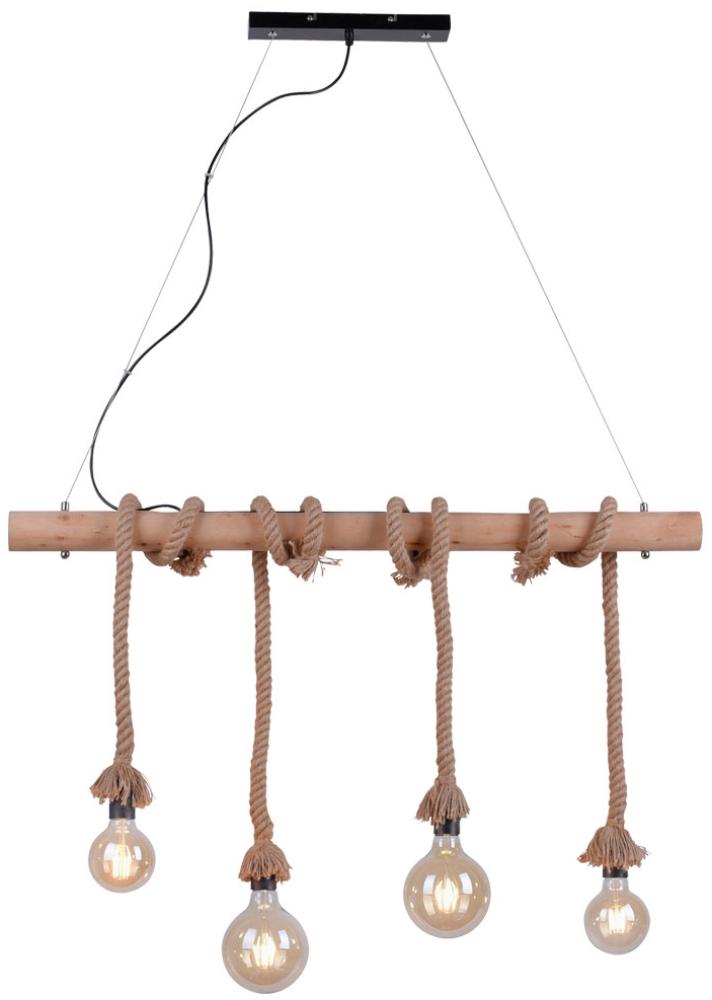 LED Hängeleuchte, Holz-Balken, Seil, L 100 cm, ROPE Bild 1