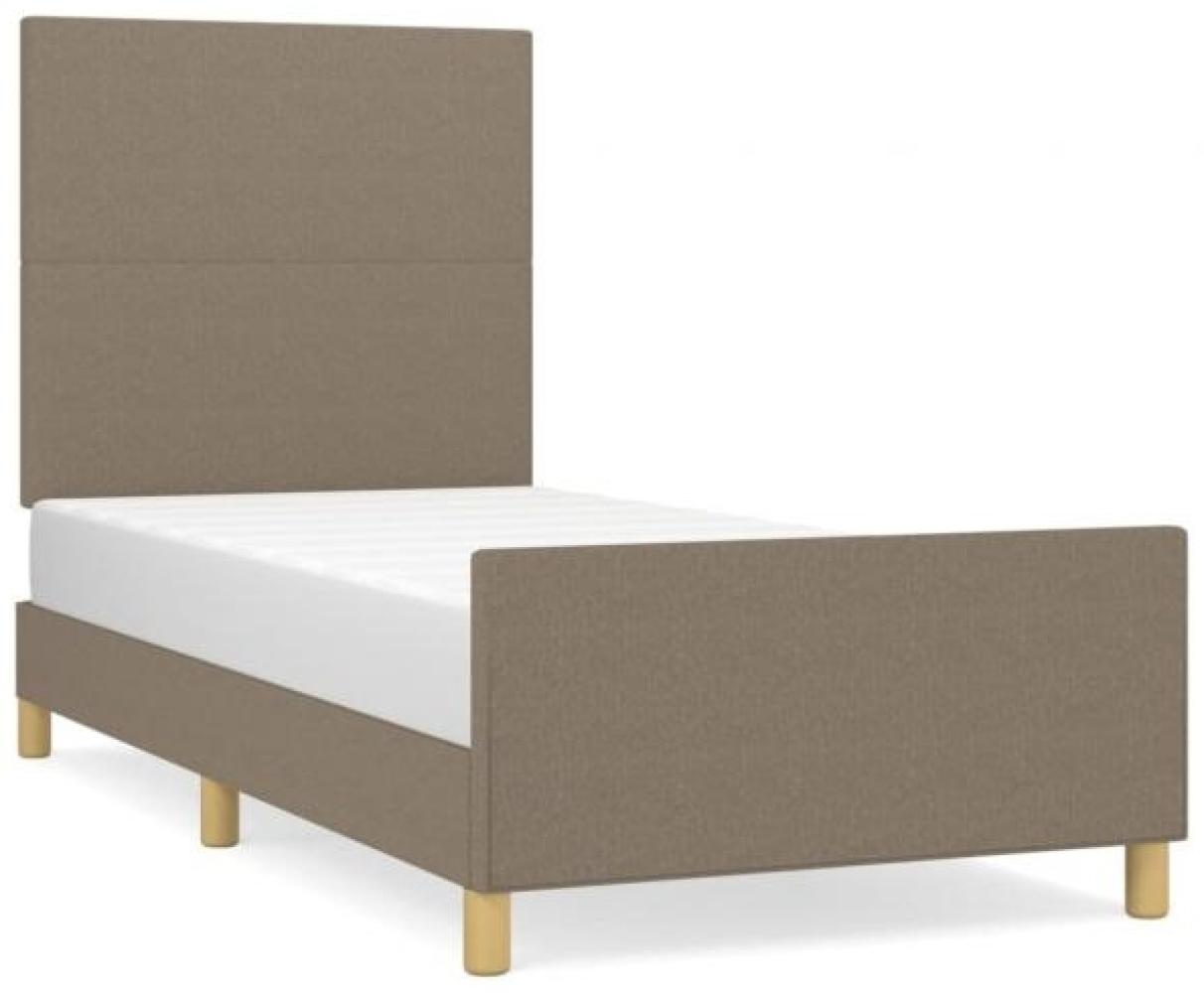 vidaXL Polsterbett mit hohem Kopfteil Stoff Taupe 80 x 200 cm Bild 1