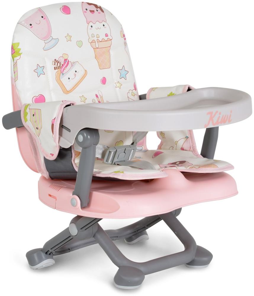 Moni Kinderstuhl Kiwi, Kinder Stuhl-, Sitzerhöhung, Boostersitz, Tisch, klappbar rosa Kuchen Bild 1