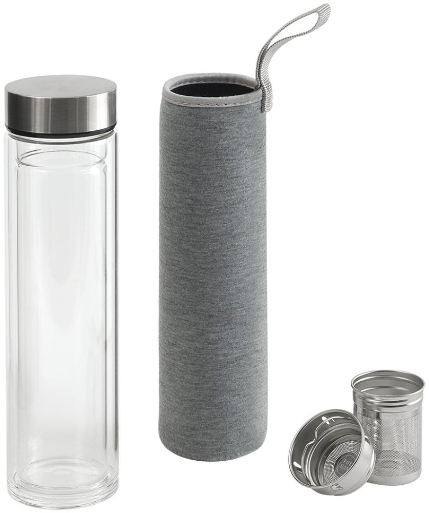 METALTEX 899790000 alia Doppelwandige Isolierflasche aus Glas mit Teefilter Bild 1