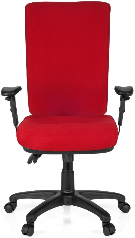 hjh OFFICE Profi Bürostuhl ZENIT HIGH Stoff, Verstellbare Sitzhöhe, Mit Armlehne, Rot Bild 1