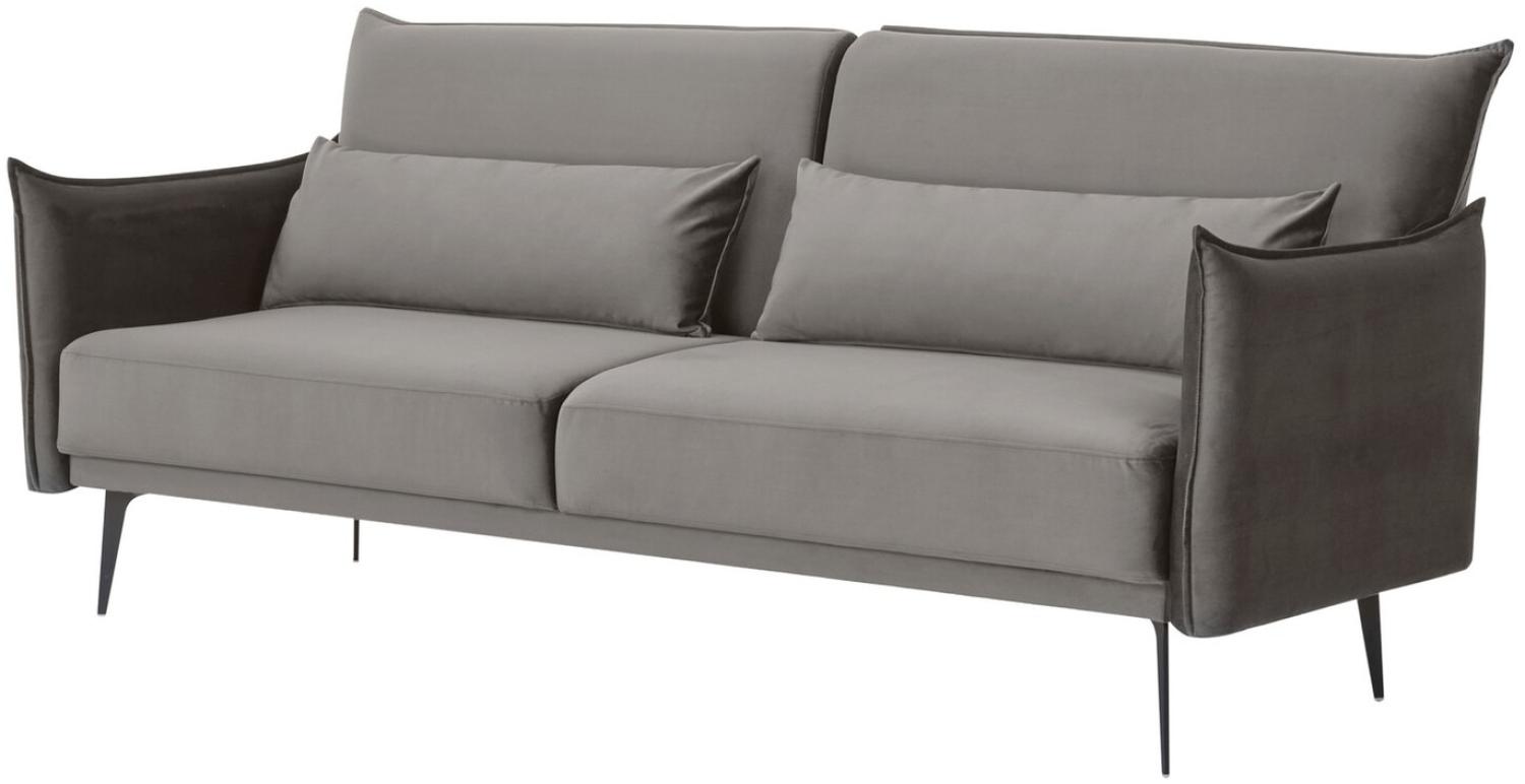 3-Sitzer Sofa mit Schlaffunktion und Metallgestell Samt Grau 207 x 86 x 88 cm Bild 1