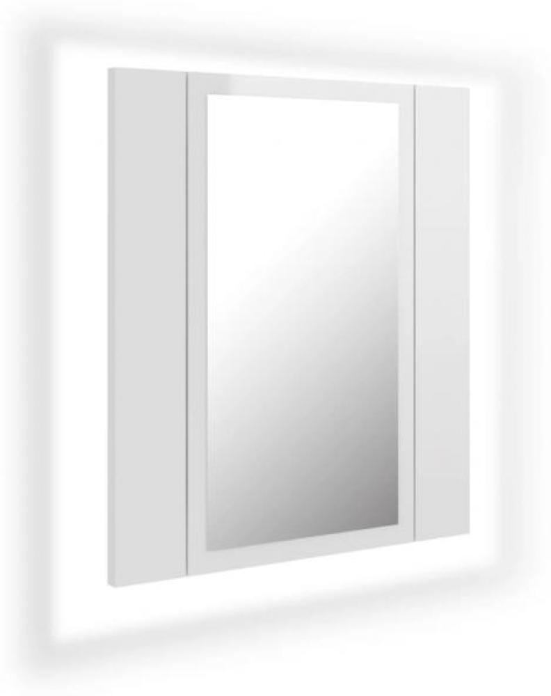 vidaXL LED Bad Spiegelschrank Badezimmerspiegel Badspiegel Spiegel Badschrank Badezimmerschrank Hängeschrank Wandschrank Hochglanz-Weiß 40x12x45cm Bild 1